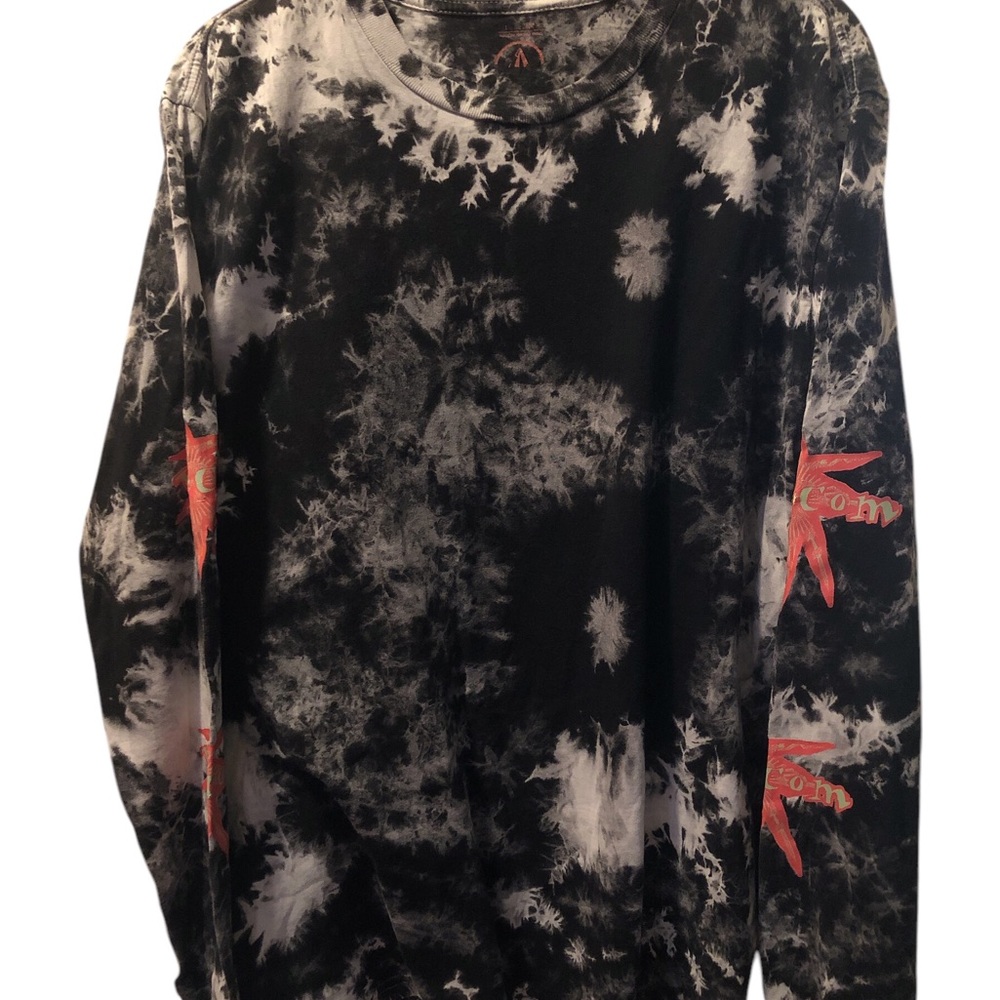 Black and White Tie-Dye Long Sleeve Shirt